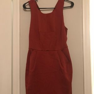 Forever 21 Burnt Orange Cross Back Mini Dress